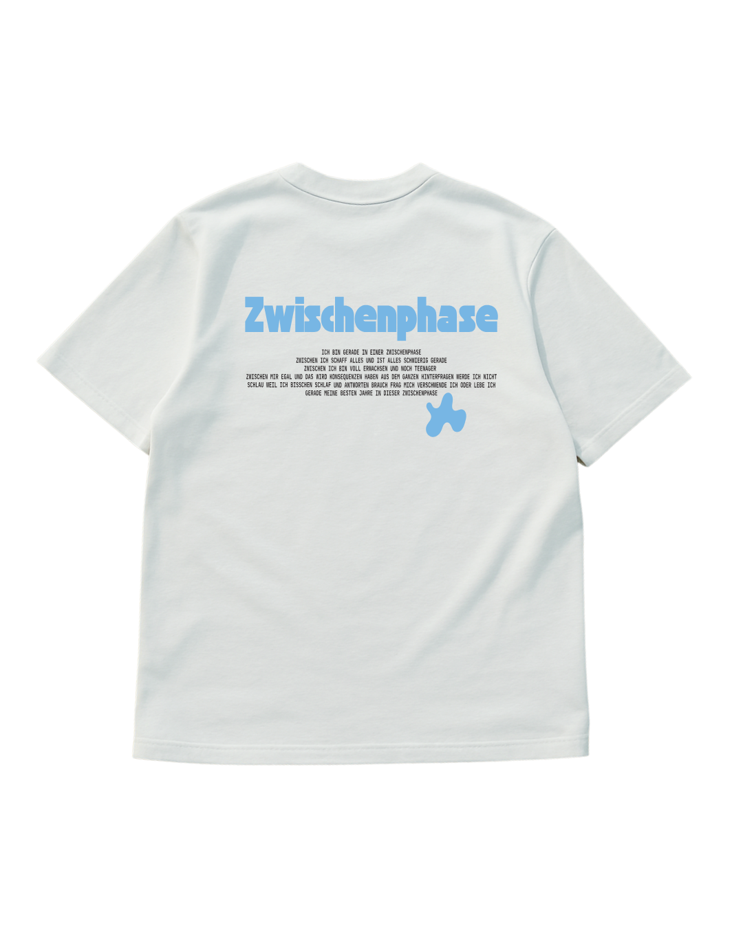 Weißes T-Shirt mit Backprint „Zwischenphase“ – limitiertes Streetwear Design von allesfreunde