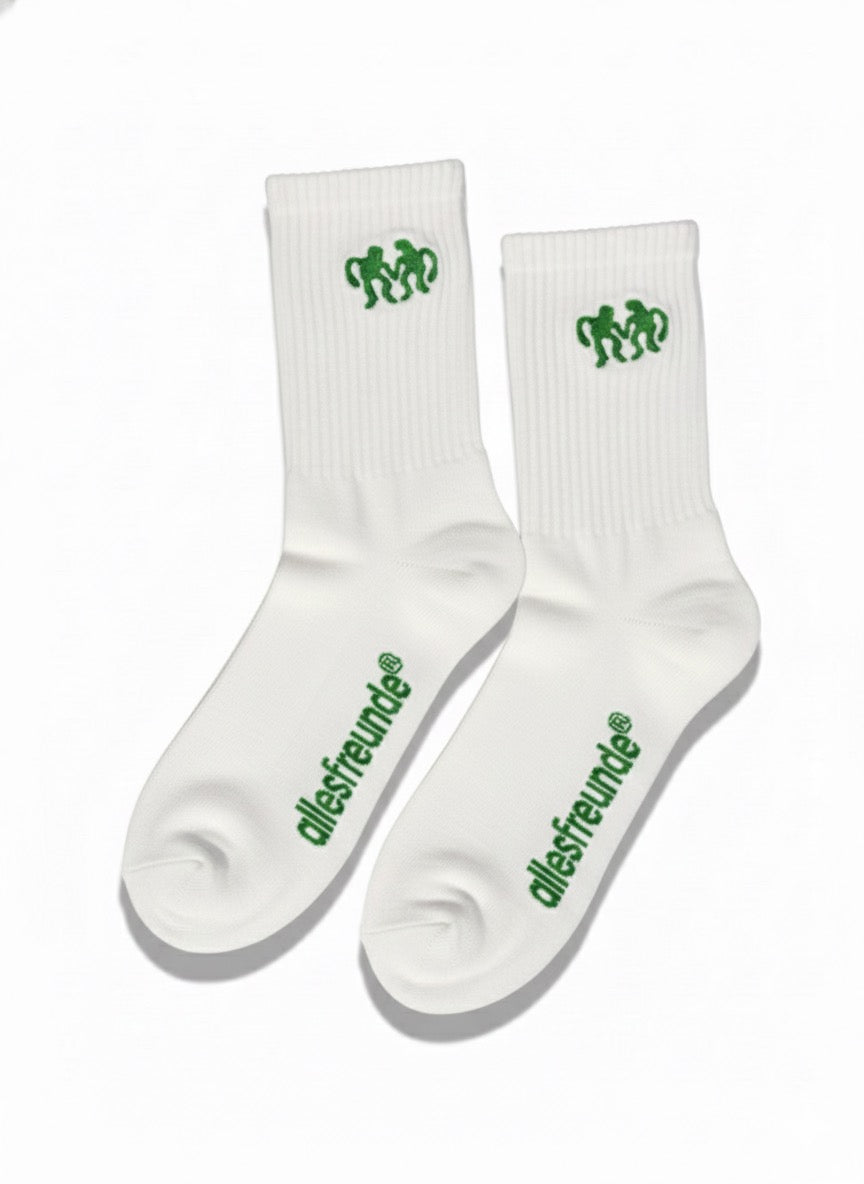 Crew Socken allesfreunde Grün gestickt